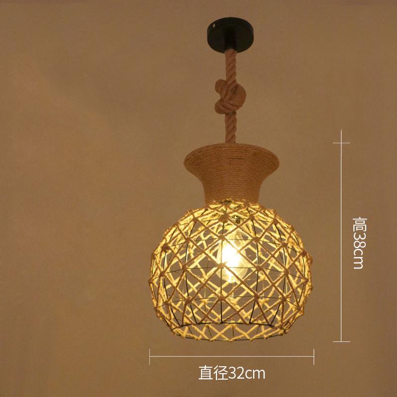 Hemp Rope Chandelier American Pastoral Retro Restaurant Clothing Store Decorative Chandeliers