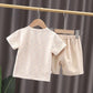 Boy's Summer Suit, Children's Printed Patch, Baby Children's Summer Thin Two-piece Suit