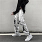 Tie-dyed Cow Pants Male Handsome Oversize Casual Trousers National Tide High Street Hip-hop Wide-leg Pants