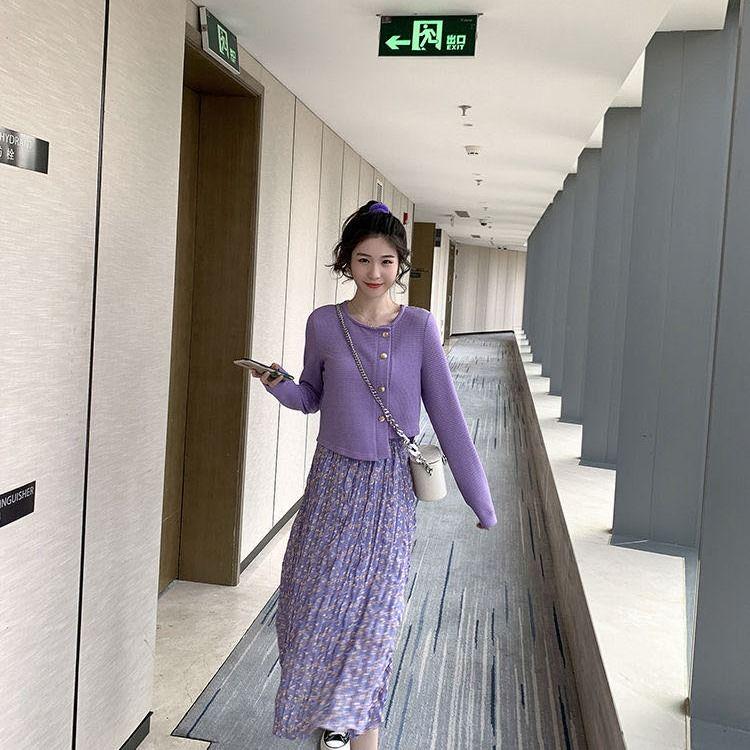 Long Skirt Summer Women's Korean Version of The Popular Elastic High Waist Floral Chiffon Skirt