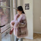Fur Light Mature Style Western Style Autumn and Winter Imitation Fox Hair Female Woolen Woolen Floral Coat