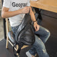 Chest Bag Men Black Large Capacity Multi-pocket Crossbody Outdoor Sports Fitness Shoulder Bag