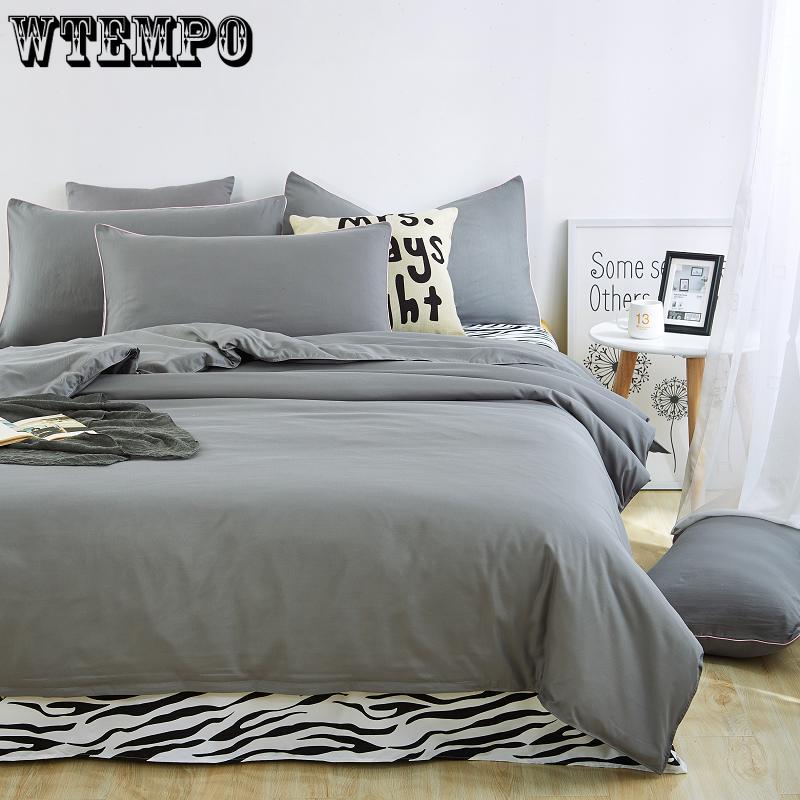 Bedding Solid Color Double Combed Matte Four Piece Set  Dormitory Simple Quilt Cover Bed Sheet