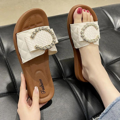 Thick-soled Sandals Women's Summer Outer Wear Non-slip Wear-resistant  Soft-soled  Slippers