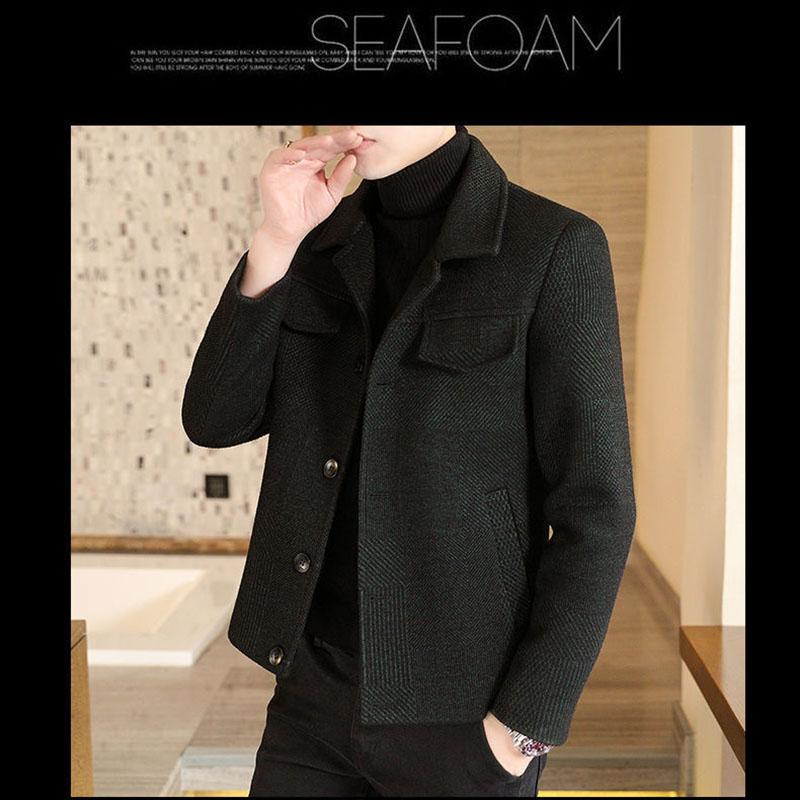 Autumn and Winter Jackets Men's Jackets Woolen Clothes Plus Velvet Thick Winter Men's Windbreaker