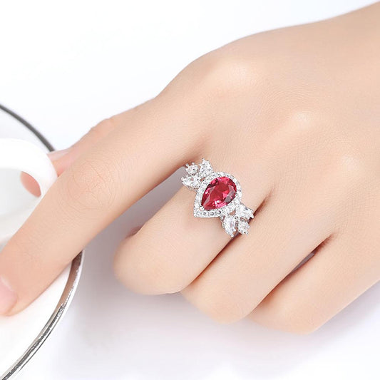 European and American fashion ring women  Creative Zircon Ring Bracelet Emerald Round Ring