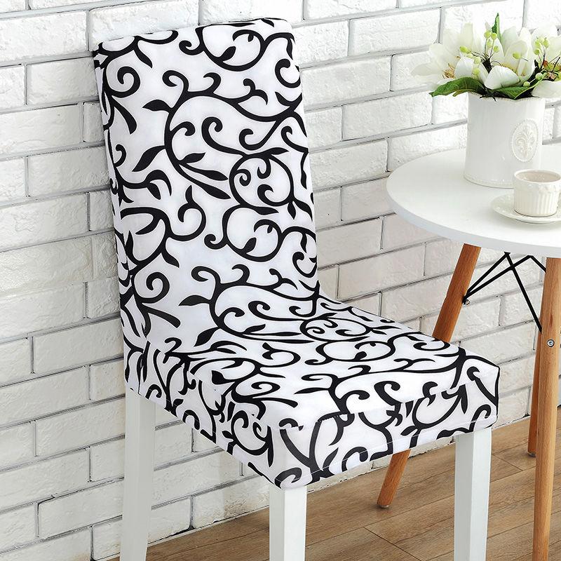 1/2/4/6Pcs Printed  Kitchen Chair Covers Spandex Elastic Stretch Dining  Chiar Cover Anti-dirty Decoration Chair