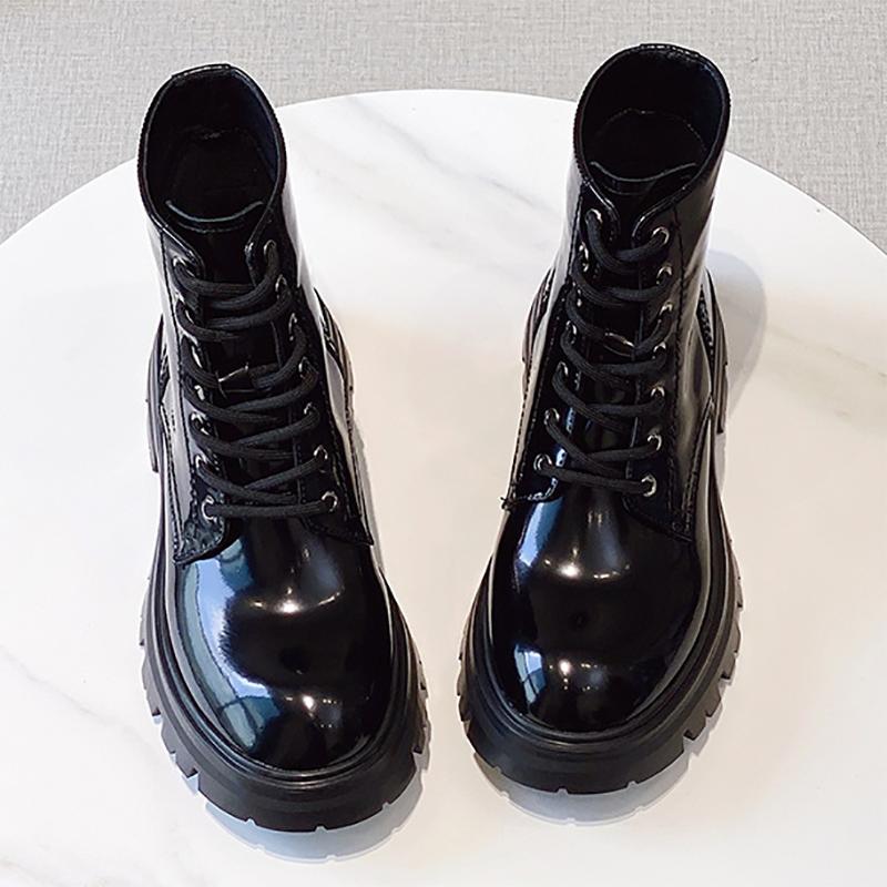 Martin Boots Female Summer and Autumn Cowhide Thick-soled Knight Short Boots British Style Retro Korean Motorcycle Boots
