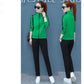 Joker Long-Sleeved Casual Sweatshirt Set Large Size Spring And Autumn Women's 2pcs Set