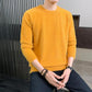 Fall/Winter Men's Sweater Base Sweater Imitation Mink Fleece Warm Knit Sweater Round Neck Pure Color Casual Loose Pullover