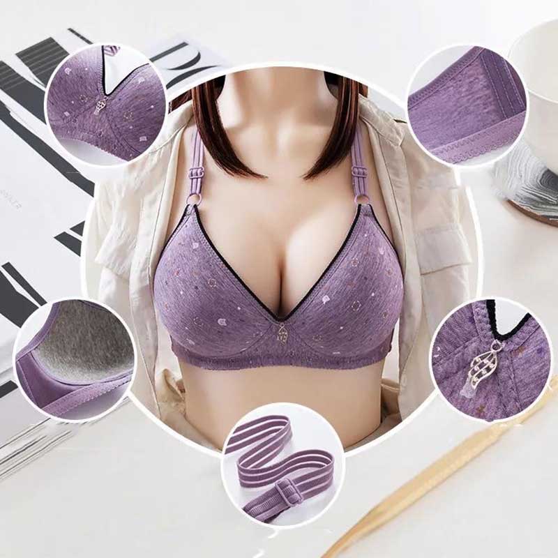 Gathering Large Size Comfortable Sexy Charming Breathable Skin-Friendly Jacquard Decoration Exquisite Pendant No Steel Ring Side Slim Mould Cup Bra