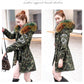 Winter Coat Women Loose Large Size Plus Velvet Thick  Hooded Camouflage Parka Coat with Fur Collar