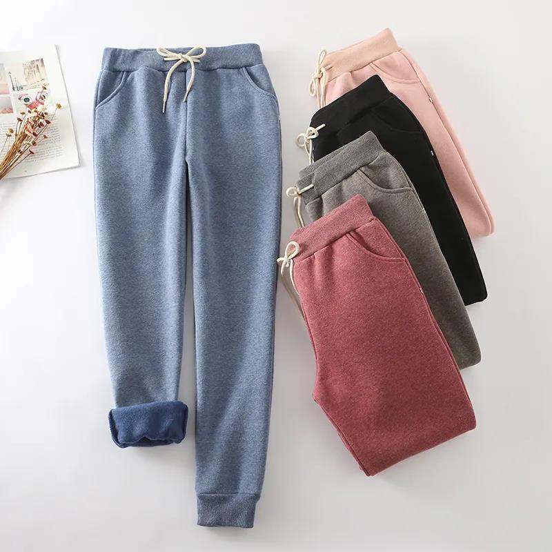 Winter Lamb Velvet Thick Sports Pants Women Plus Size Loose Cotton Casual Harem Pants