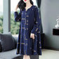 Temperament Loose Shirt Dress Was Thin Covering Belly Skirt Large Size Women's A-line Mid-length Dress Fabric Soft and Sweat-absorbent
