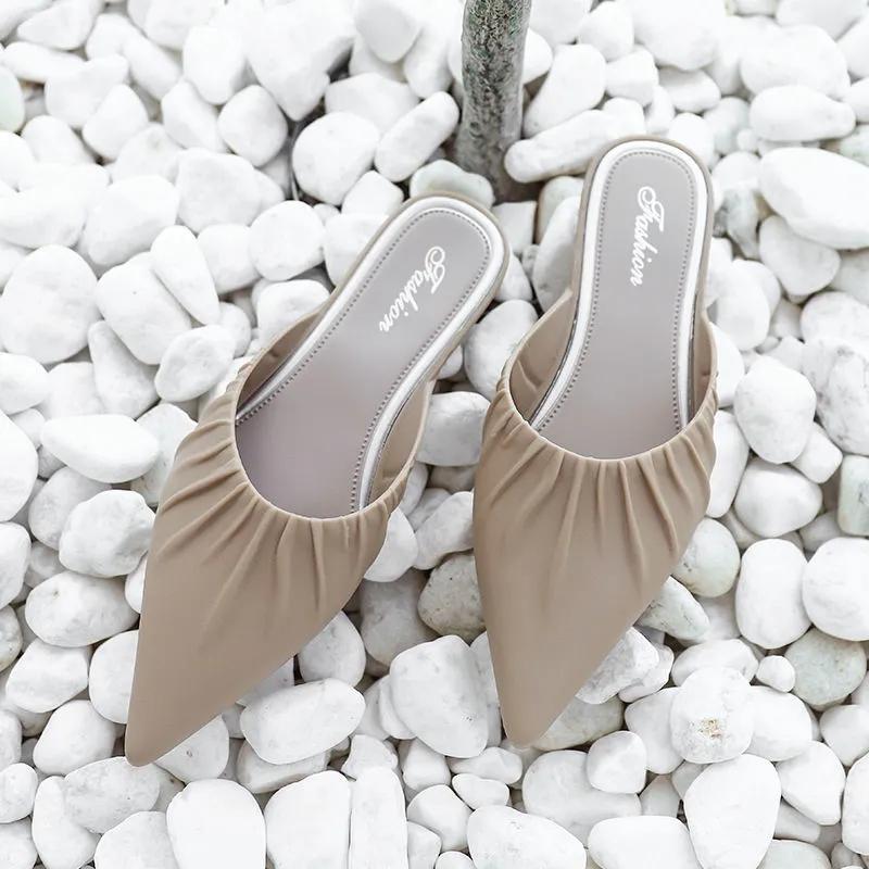 Slippers Women's Bag Skates Wear Bag Head Lazy Slippers Wild Slippers Outdoor Slippers Pointed Shoes