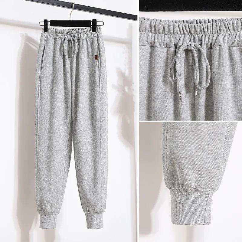 Women's Gray Guard Pants Are Thin Spring and Autumn Lanterns Loose Feet Ins Tide Casual Pants Sports Pants