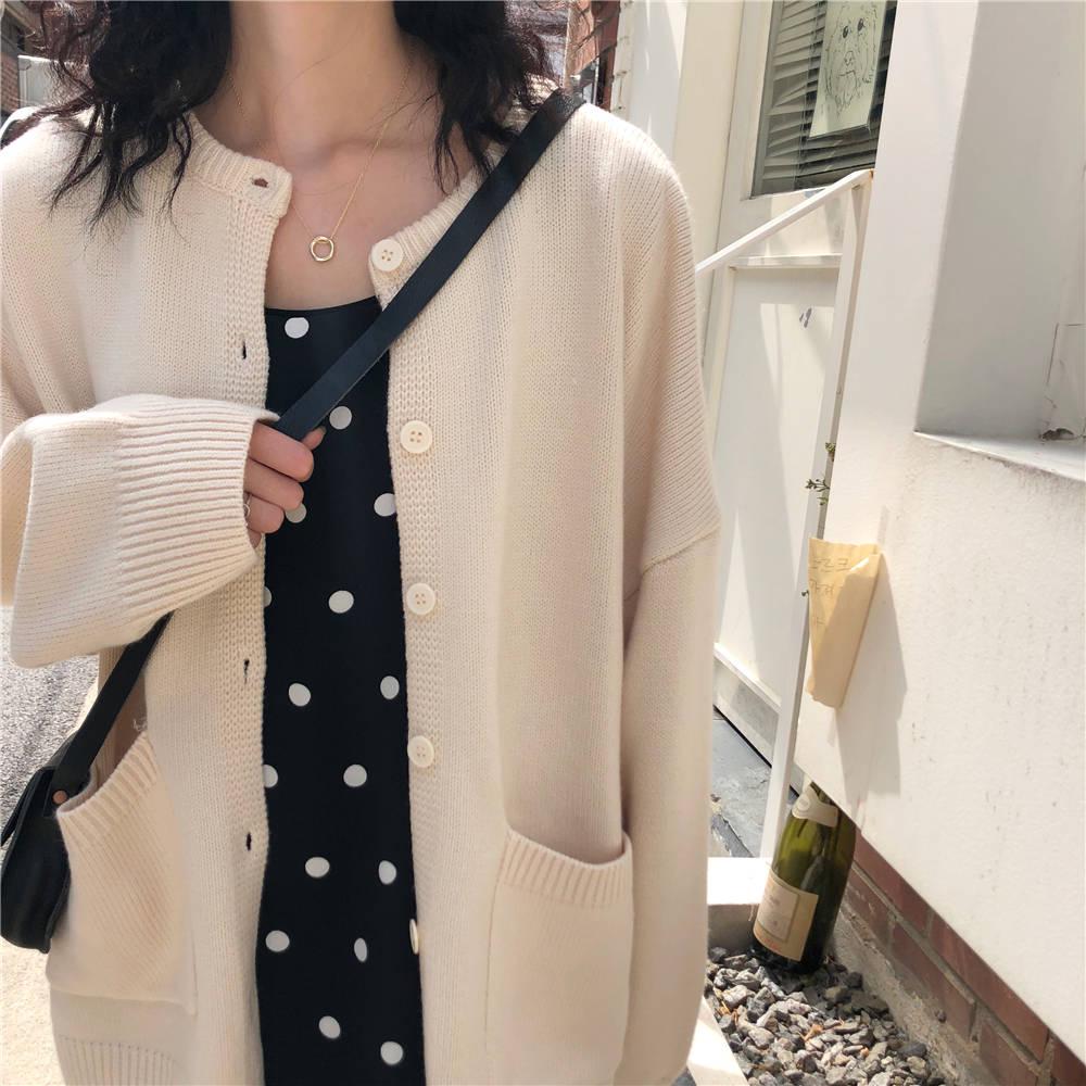 Pofulove Autumn Winter Warm Coat Sweater Schoolgirl Loose Knitted Female Cardigan Jacket Thick