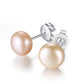 Water Pearl Stud Earrings Fashion Earrings Pearl silver jewelry Simple round beaded studs Fashion Korean Earrings