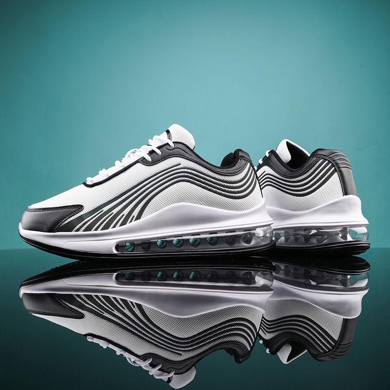 Shoes Men's Air Cushion Heightening Shoes Large Size Shock-absorbing Reflective Men's Shoes Student Sports Running Shoes