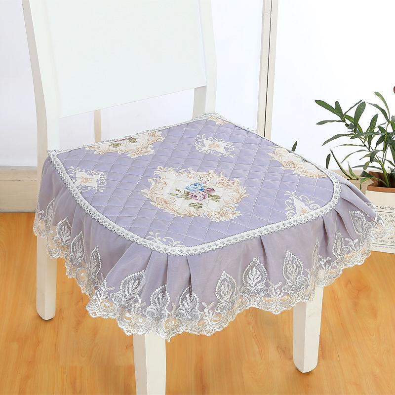 Printed Lace Side Dining Table and Chair Cushion Four Seasons Universal Non-slip Stool Seat Cushion with Laces Home Decoration
