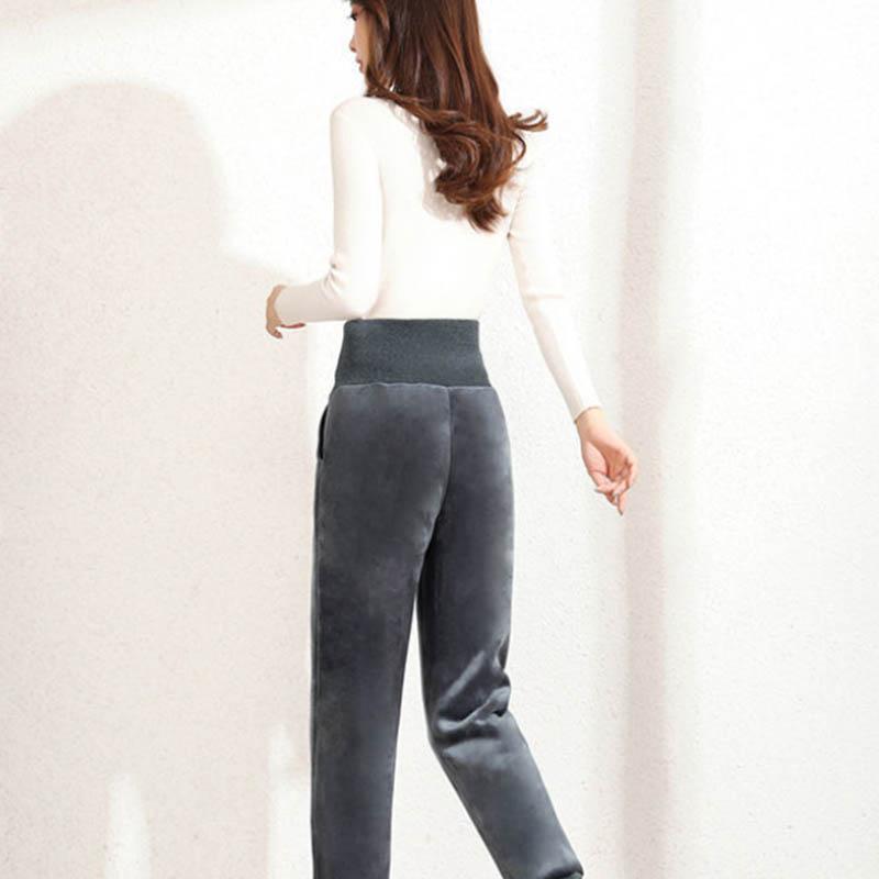 Plus Velvet Thickened High Waist Warm Autumn and Winter Casual Pants Women Wear Loose and Thin All-match Pants Women