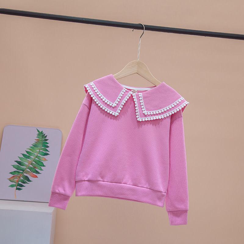 Girls' Long-sleeved Sweet and Versatile Girls' Bottoming Shirt Long-sleeved Doll Collar Sweater Spring and Autumn
