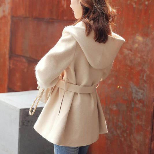 Autumn and Winter Mid-length Style Hooded Sweater Loose Cardigan Thick Long Sleeve Coat Fashion