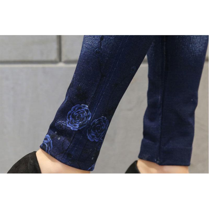 Colorful Floral Sexy Womens Skinny Blue Jean Denim Leggings Stretchy Jeggings Pants