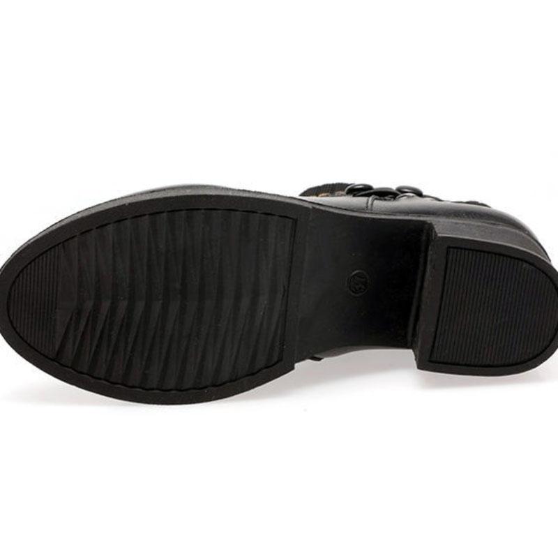 Female Martin Boots Short-tube Winter Plus Velvet Warmth Fashion All-match Mid-heel Cotton Shoes