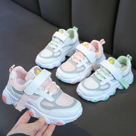 2021 Trend High Quality Children Sping Shoes Breathable Sneakers for Girls Lightweight Kids Sports Soft Bottom