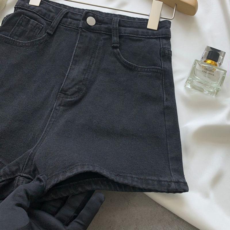 Plus Size Women's Korean Style Summer High Waist Buttoned Denim Shorts Fashion Thin and Long Legs Wide-leg Pants