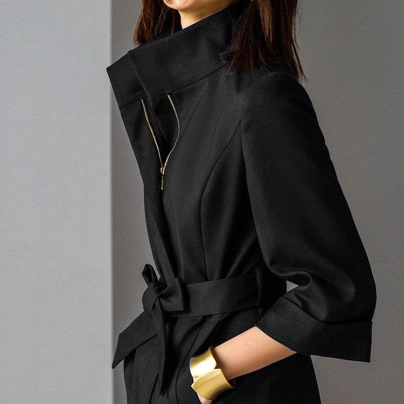 Double Breasted Long Trench Coat Women Khaki Slim Belt Cloak Mujer Windbreaker Female Plus Size
