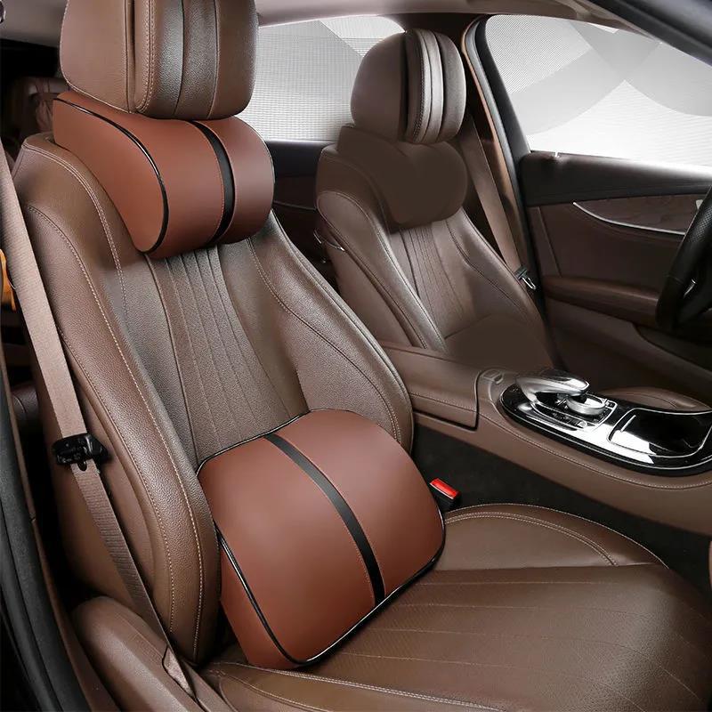 Memory Foam Car Headrest and Lumbar Pillow Set Seat Support Pillow Relaxation Artifact