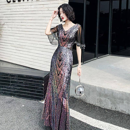 Evening Dress Women's Banquet Elegant Evening Dress High-end Luxury Premium Texture Fishtail Dress