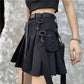 Black Culottes Women's Summer Harajuku Style Super Fire Skirt Women's High Waist Pleated Skirt A-line Skirt