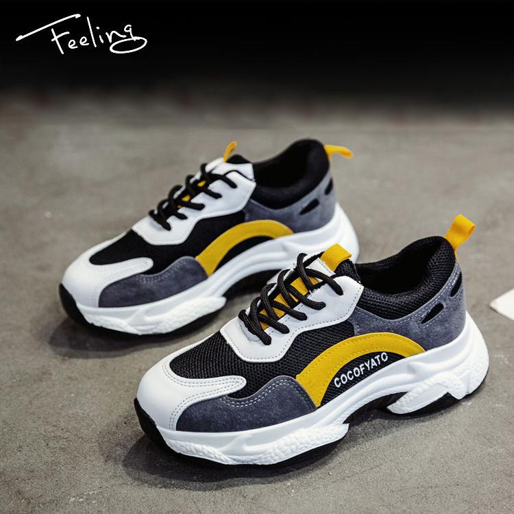 Women Shoes 2020 Tenis Feminino Platform Dad Chunky Sneakers Breathable Mesh Shoes Girl Casual Shoes