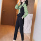 Small Fragrance Suit Women's Spring New Slim Fashion Chiffon Shirt Pants Casual Two-piece Set To Work Can Wear A Simple Suit