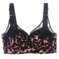 Bra Plus Size Women Gathered Sexy Bralette Wire Free Seamless Push Up Sexy Lingerie Solid Color Leopard Thin Section Underwear