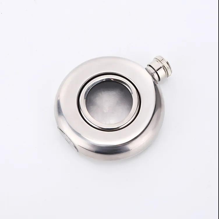 Portable Portable Mini Hip Flask 5oz 3 Two-pack Round Metal Bottle Stainless Steel Wine Set for Men's Travel Small Wine Set