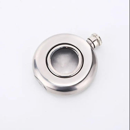 Portable Portable Mini Hip Flask 5oz 3 Two-pack Round Metal Bottle Stainless Steel Wine Set for Men's Travel Small Wine Set