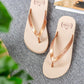 Beach Shoes Sandals and Slippers Women's Summer Wear Seaside Non-slip Thick-soled Wedges with Flip Flops Sandals Simple