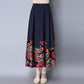 Four Seasons Skirt Stitching Ethnic Style Women's Skirts Cotton and Linen Large Swing Mid-length Skirt Retro Was Thin