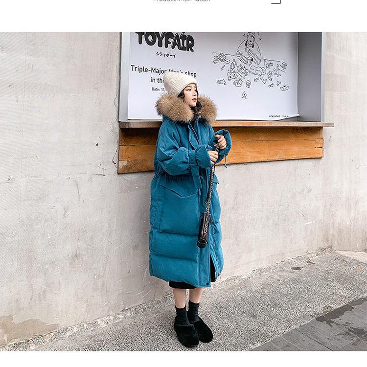 Cotton Jacket Female Winter Student Korean Style Loose Big Fur Collar Mid-length Bread Coat Cotton Jacket