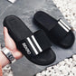 Size38-45 Summer Men Sandals Comfortable Non-slip PU Leather Pattern Stripe Beach Slippers Casual Outdoor Slippers Drag Flip Flops