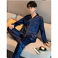 Plus Fat Plus Size Men's Pajamas Spring and Autumn Long-sleeved Ice Silk Thin Korean Home Service Two-piece Suit