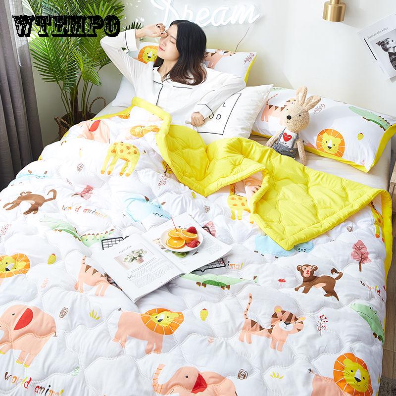 WTEMPO Summer Cool Is Fashion Printed Thin Quilt Comfortable Cotton Summer Air Conditioning Was