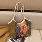 Painting Canvas Bags Casual Large Daily Women Shoulder Tote Shopper Handbag Simple Hobo Bags Funny Comics