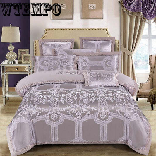 Embroidered jacquard cotton four-piece cotton quilt cover sheets bedroom home bedding European style