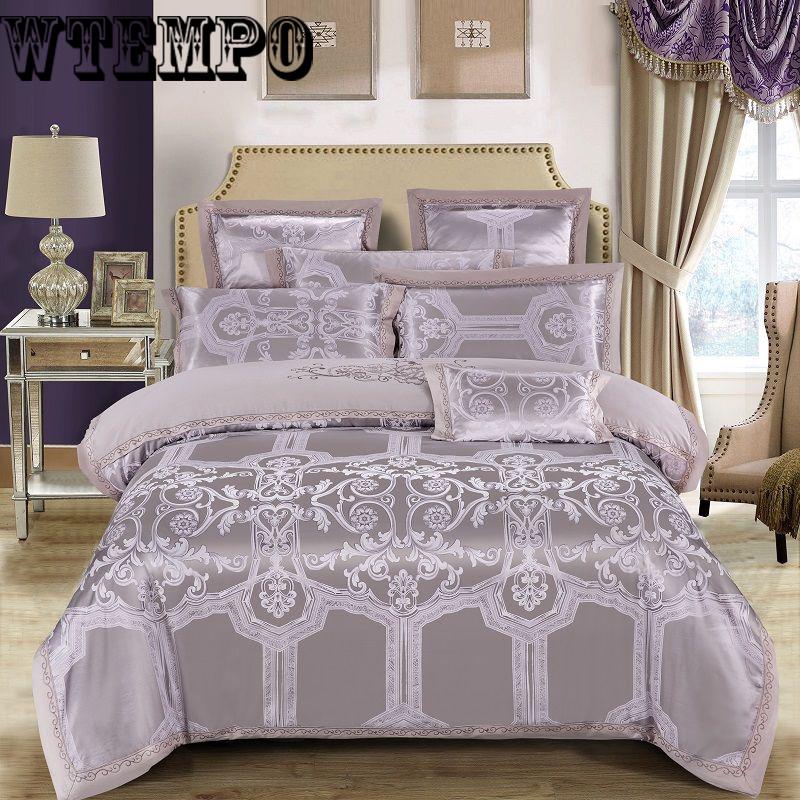 European embroidery jacquard cotton four-piece cotton quilt cover sheets bedroom home bedding