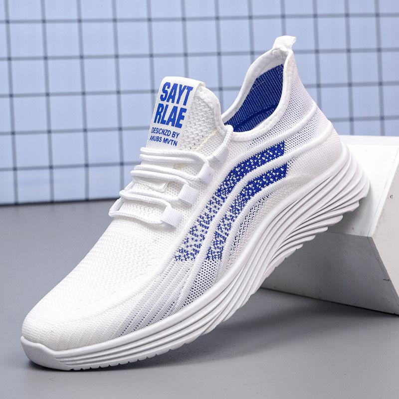 Summer Men's Shoes Fly Woven Comfortable Breathable Sports Shoes Running Shoes All-match Casual Shoes Men
